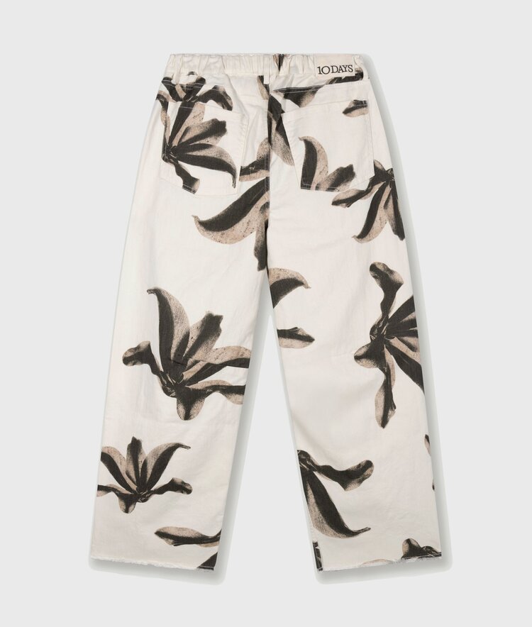 10DAYS Western pants flower ecru 10Days