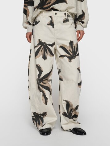 10DAYS Western pants flower ecru