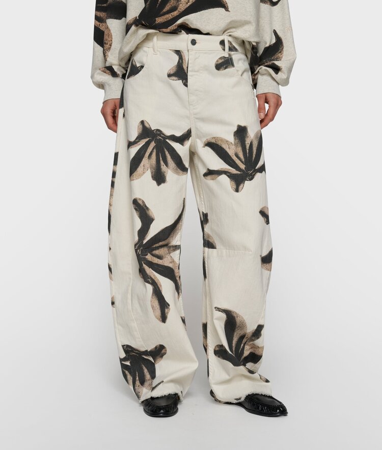 10DAYS Western pants flower ecru 10Days