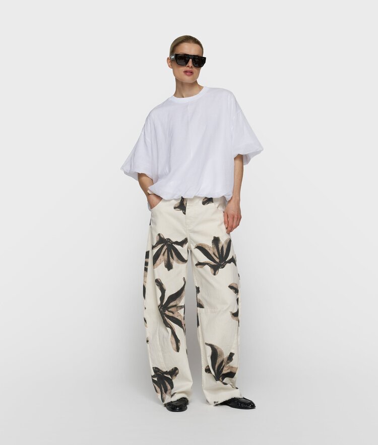 10DAYS Western pants flower ecru 10Days