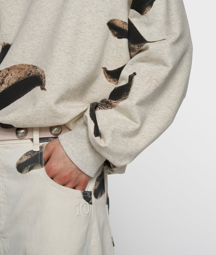 10DAYS Sweater flower soft white melee 10Days