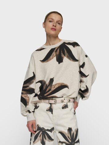 10DAYS Sweater flower soft white melee