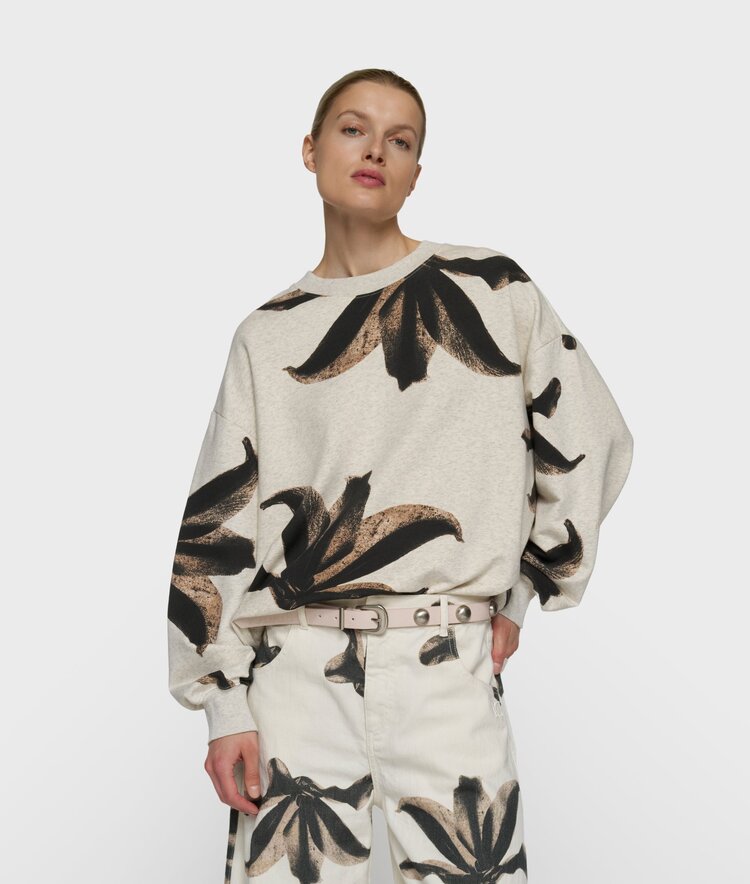 10DAYS Sweater flower soft white melee 10Days