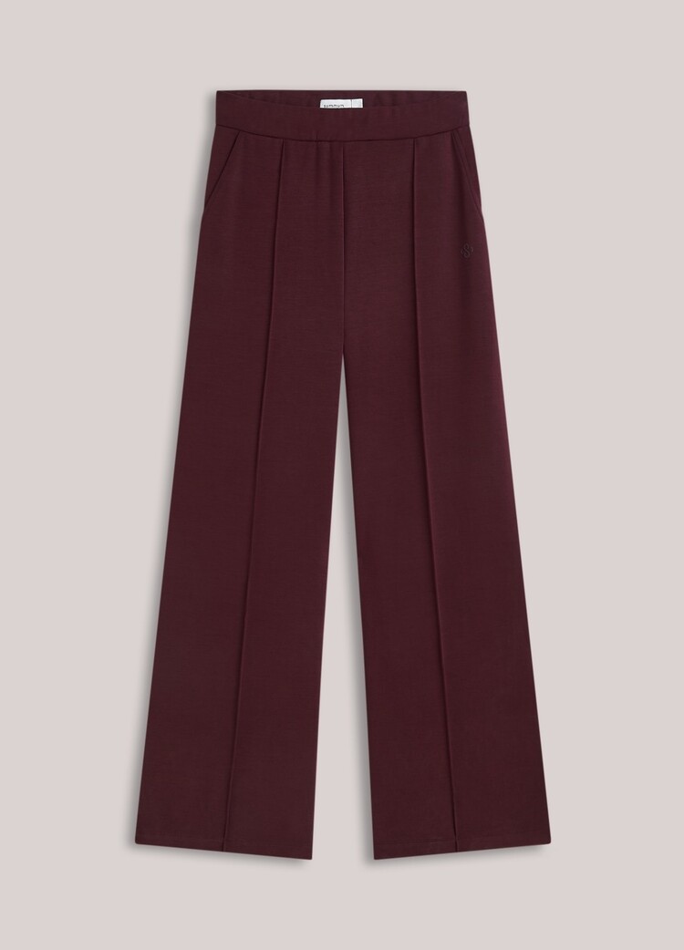 Summum Woman Wide leg pant soft scuba dark burgundy Summum Woman