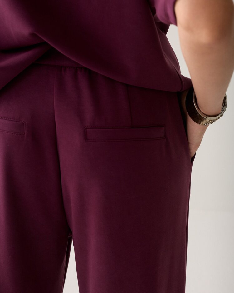 Summum Woman Wide leg pant soft scuba dark burgundy Summum Woman