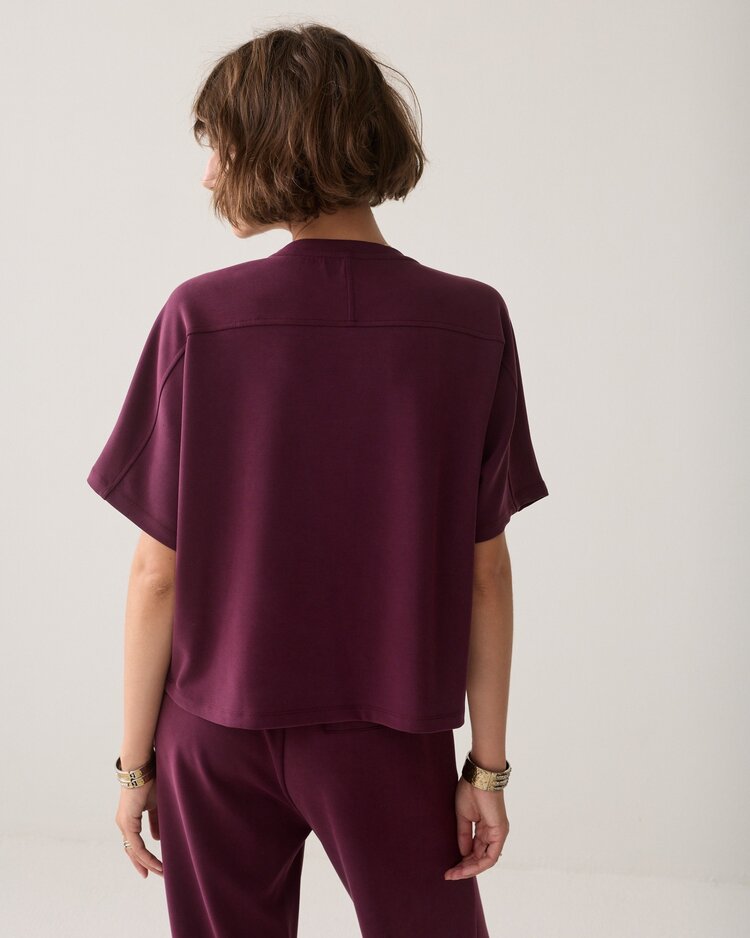Summum Woman Boxy top soft scuba dark burgundy Summum Woman