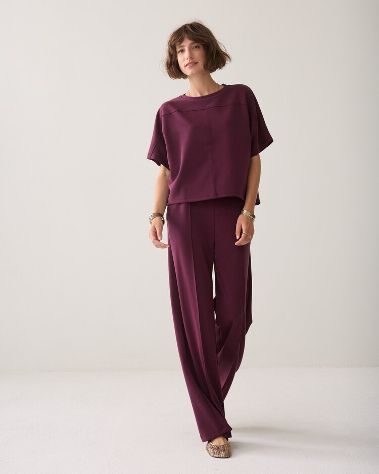 Summum Woman Boxy top soft scuba dark burgundy Summum Woman