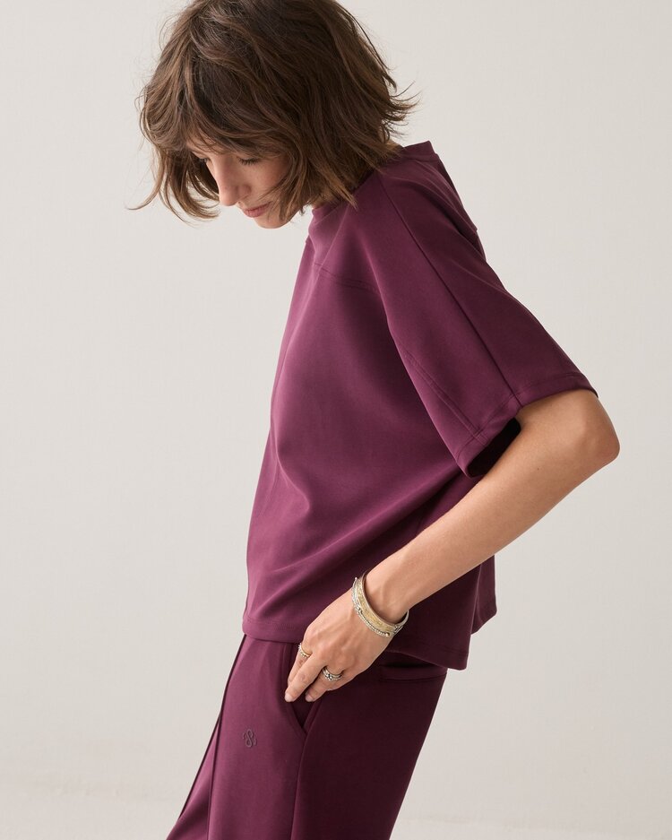 Summum Woman Boxy top soft scuba dark burgundy Summum Woman