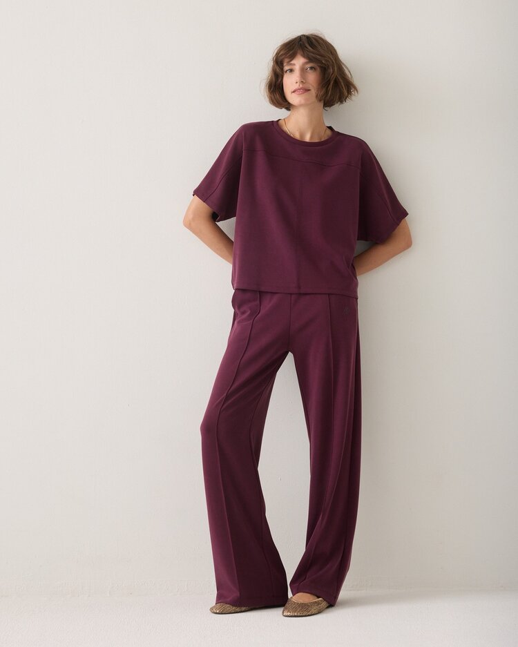 Summum Woman Boxy top soft scuba dark burgundy Summum Woman