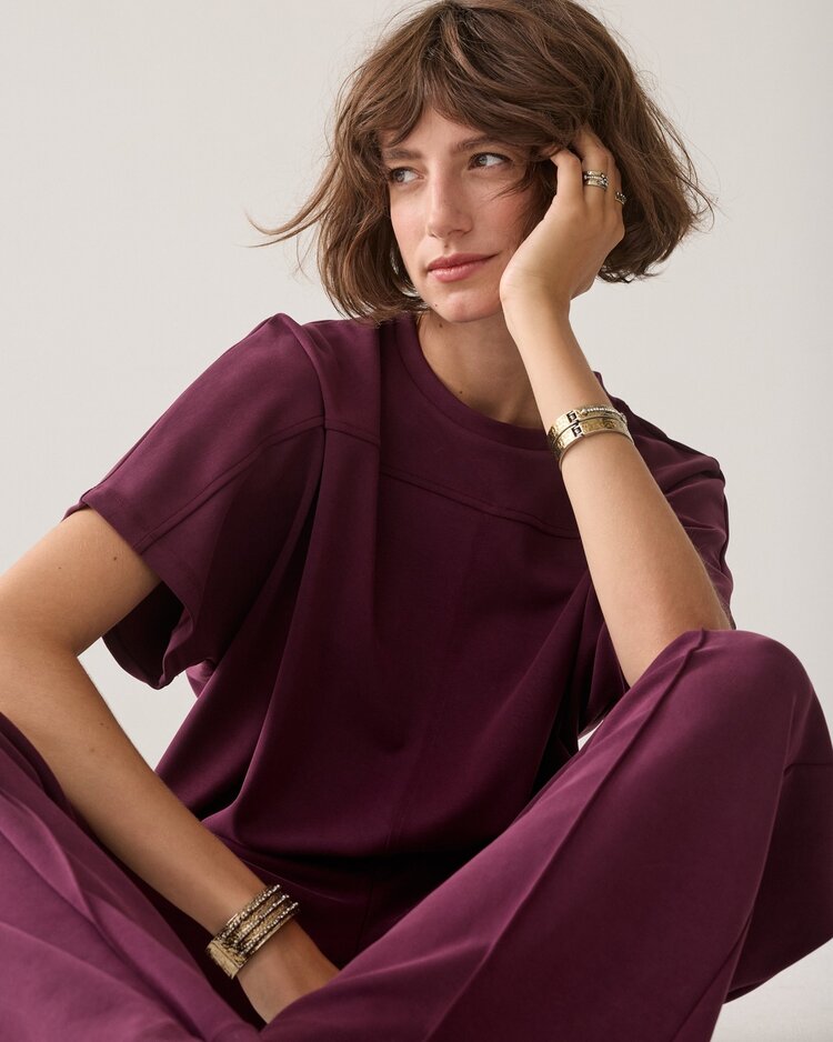 Summum Woman Boxy top soft scuba dark burgundy Summum Woman