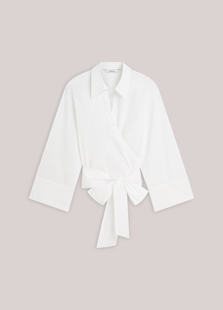 Summum Woman Wrap blouse crispy poplin white Summum Woman