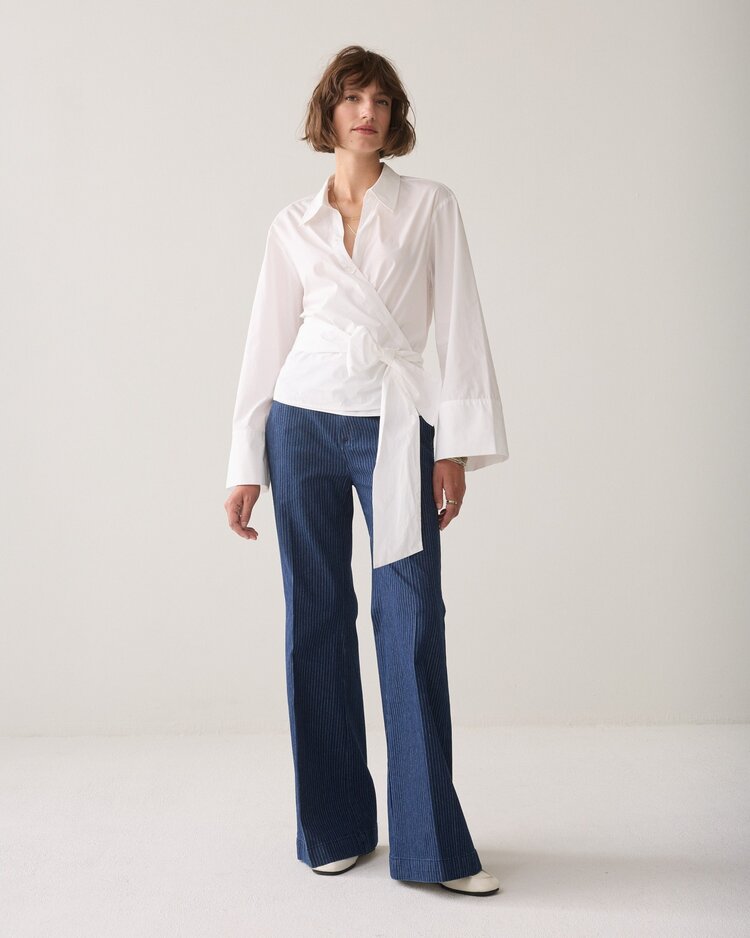 Summum Woman Wrap blouse crispy poplin white Summum Woman