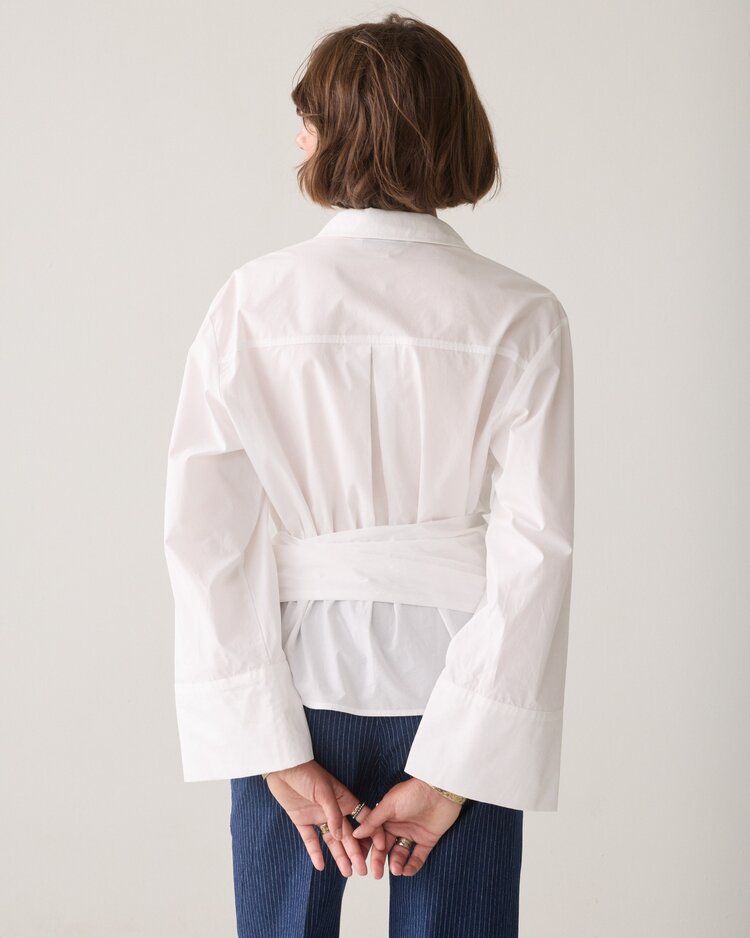 Summum Woman Wrap blouse crispy poplin white Summum Woman