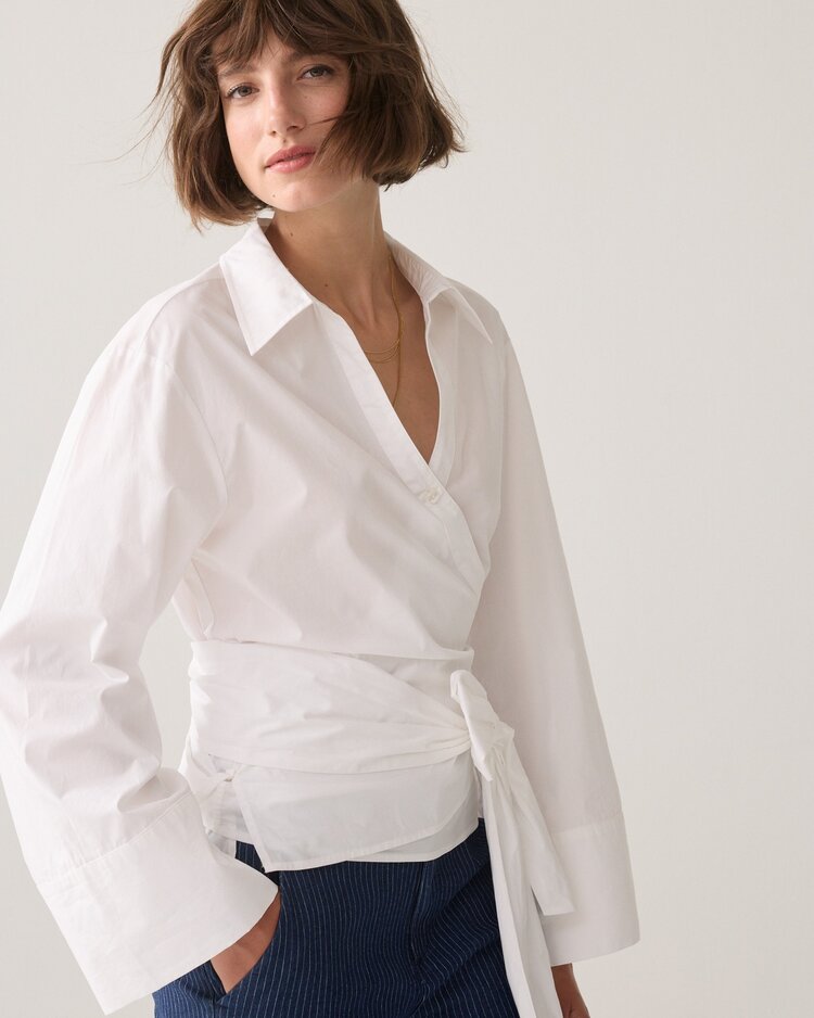 Summum Woman Wrap blouse crispy poplin white Summum Woman