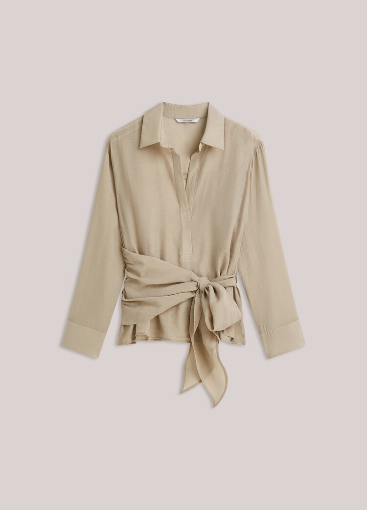 Summum Woman Top wrap lyocell blend light taupe Summum Woman