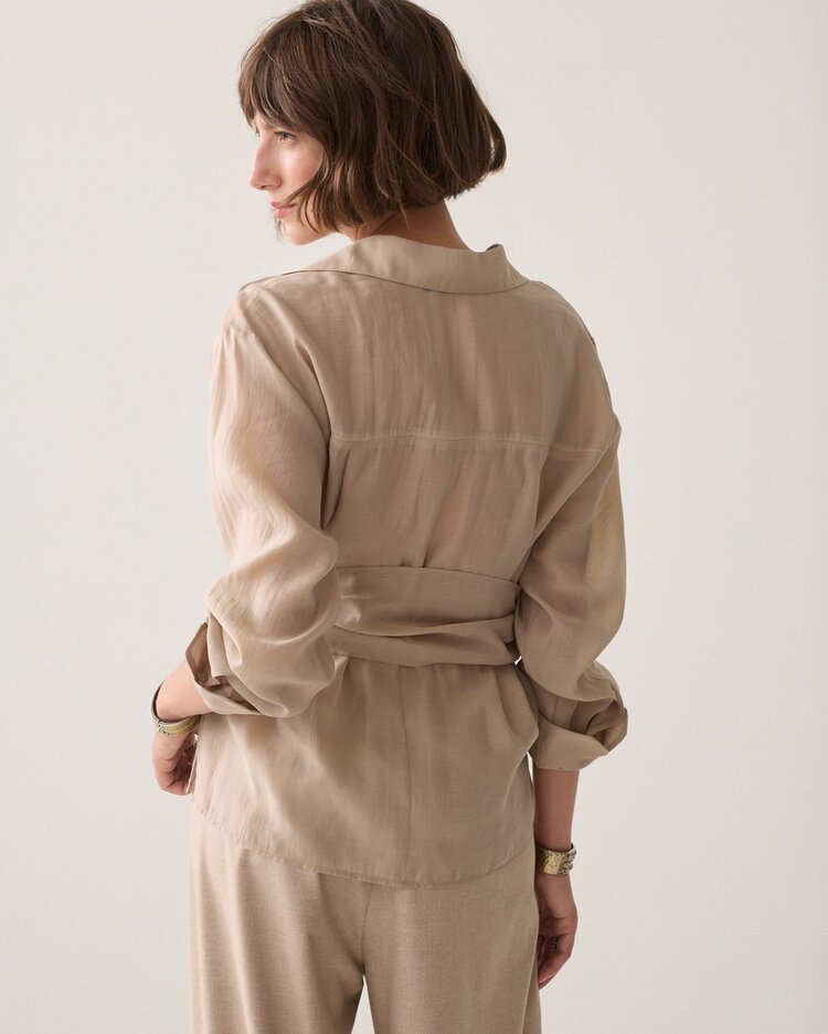 Summum Woman Top wrap lyocell blend light taupe Summum Woman