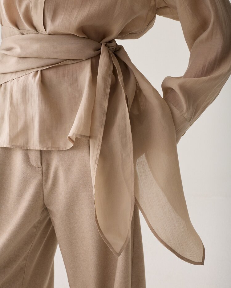 Summum Woman Top wrap lyocell blend light taupe Summum Woman