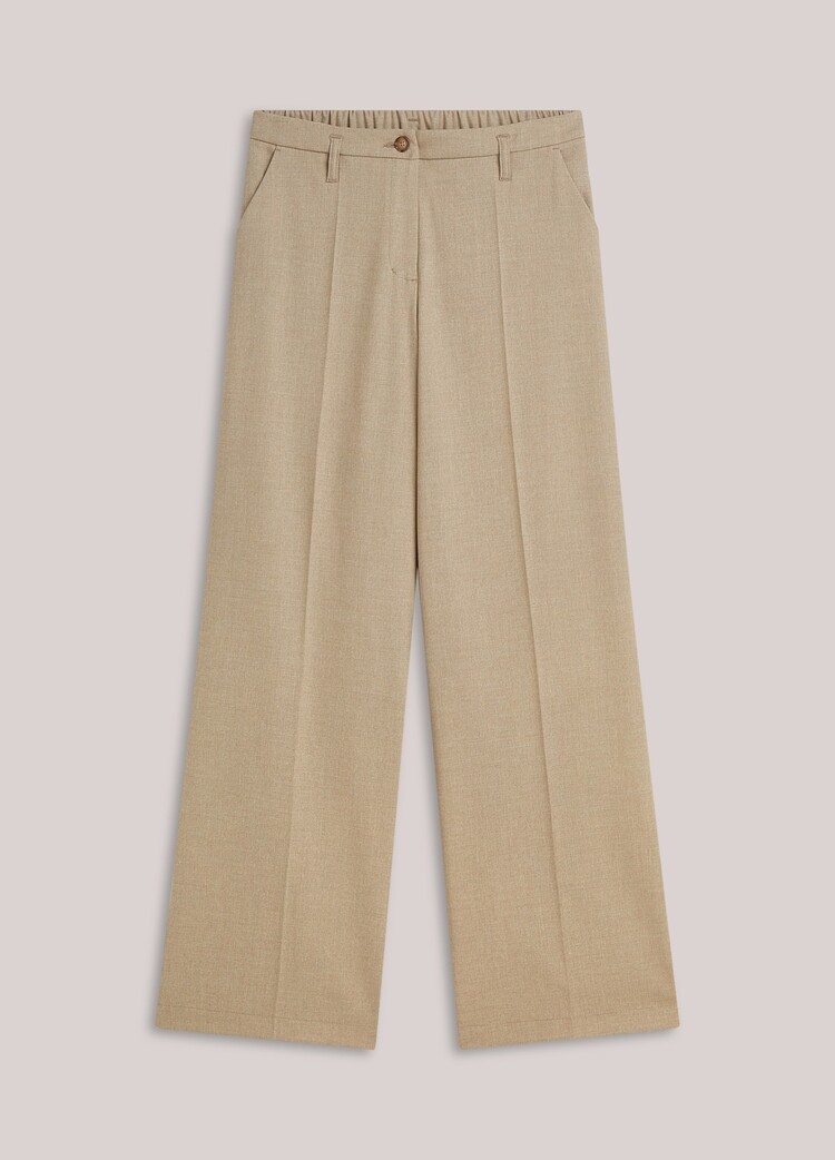 Summum Woman Trousers wide leg twill melange light taupe Summum Woman