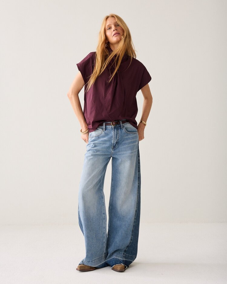Summum Woman Top taft light dark burgundy Summum Woman
