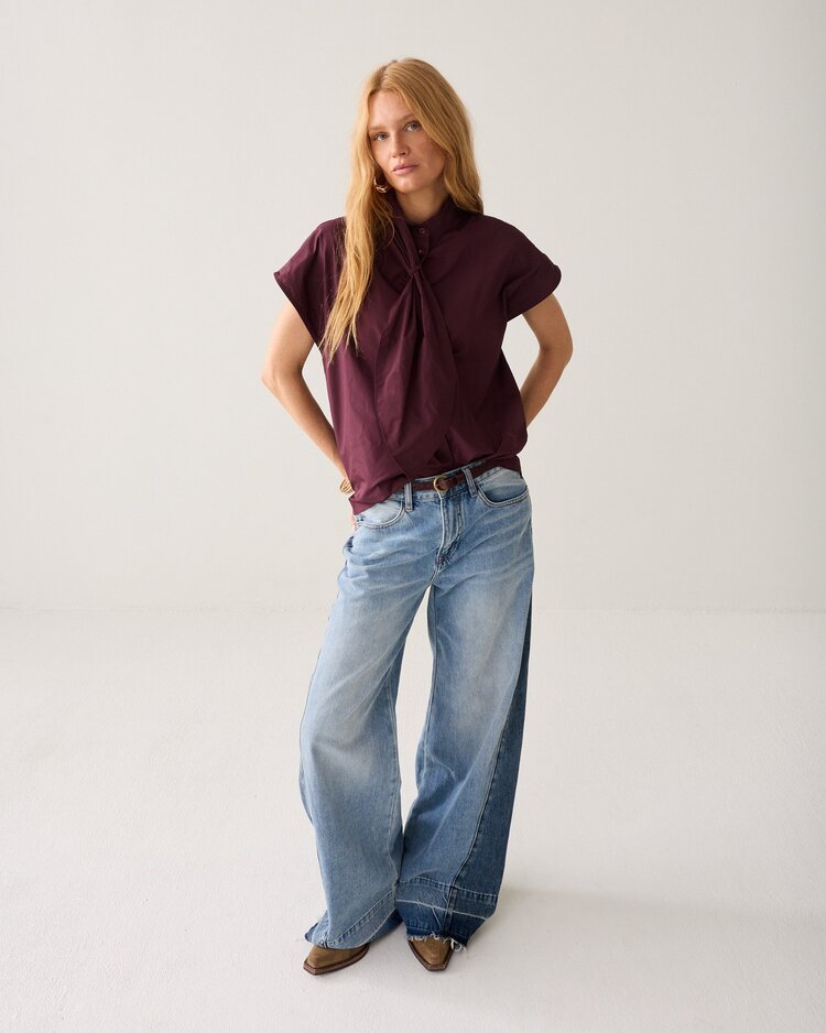 Summum Woman Top taft light dark burgundy Summum Woman