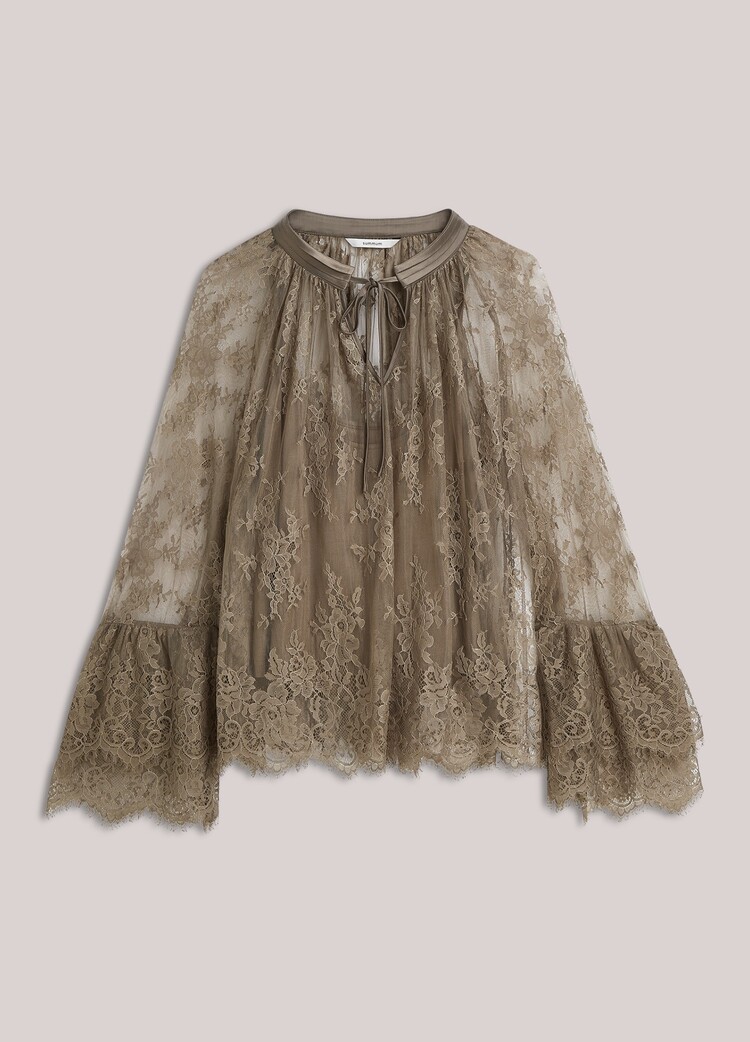 Summum Woman Top soft lace taupe Summum Woman
