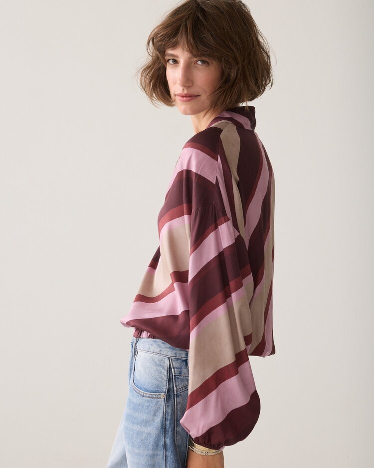 Summum Woman Top v-neck stripe printed multicolour Summum Woman