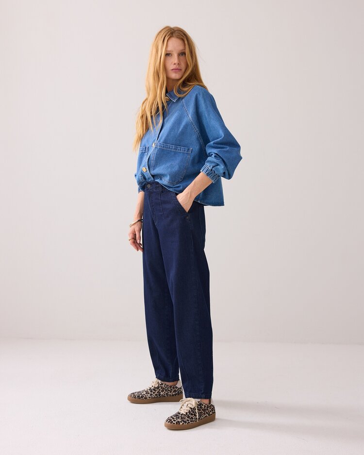 Summum Woman Tapered jeans soft fine twill indigo Summum Woman