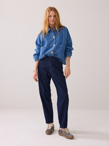 Summum Woman Tapered jeans soft fine twill indigo