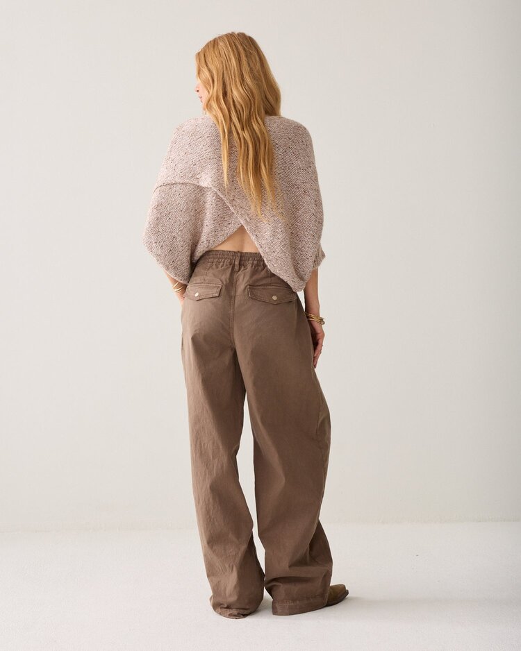 Summum Woman Wide leg pant brisk cotton twill taupe Summum Woman