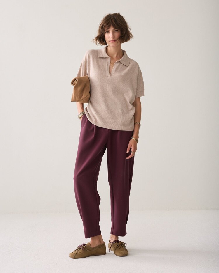 Summum Woman Trousers tapered fit foam dark burgundy Summum Woman