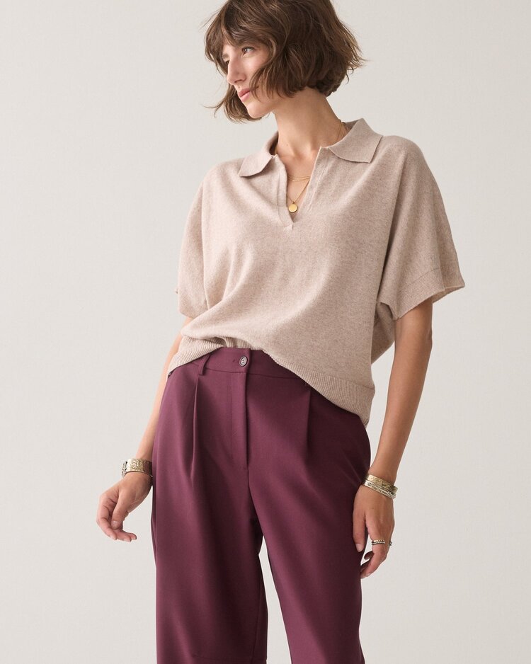 Summum Woman Trousers tapered fit foam dark burgundy Summum Woman