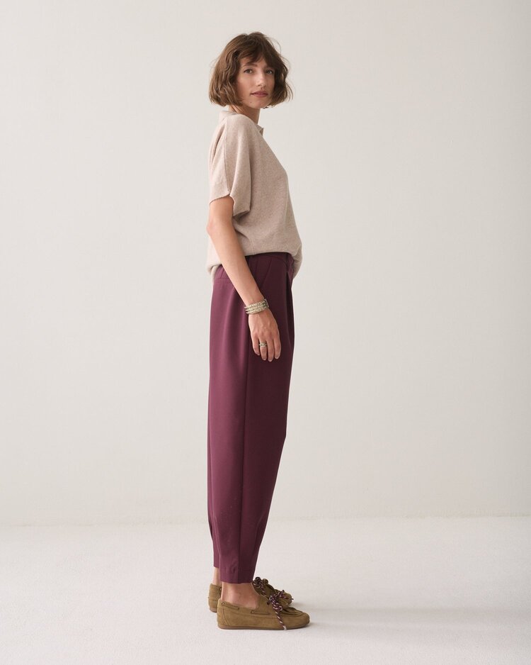 Summum Woman Trousers tapered fit foam dark burgundy Summum Woman