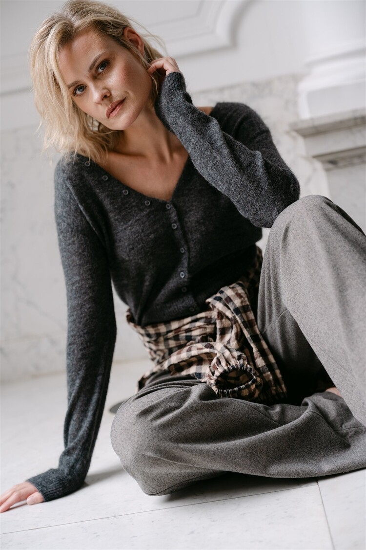 Aímée the label PeerW6 blouse brown/black/sand check Aimee the Label