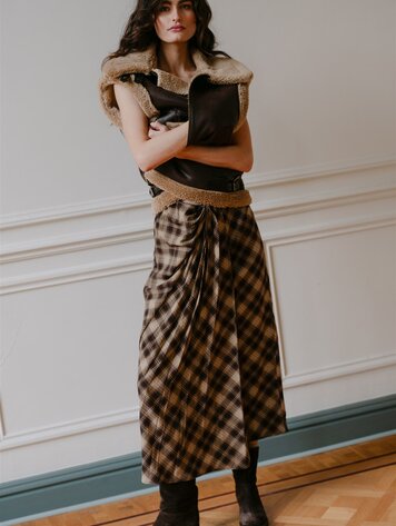 Aímée the label HavanaW6 check skirt brown/camel