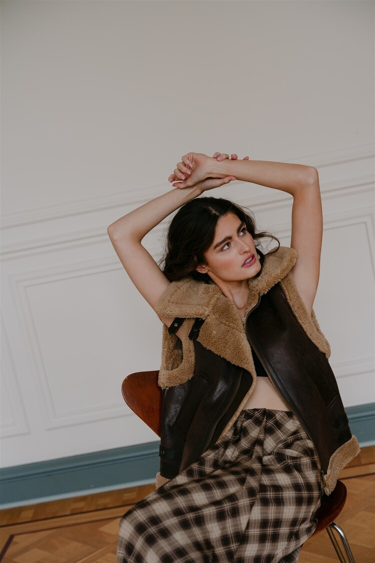 Aímée the label HavanaW6 check skirt brown/camel Aimee the Label