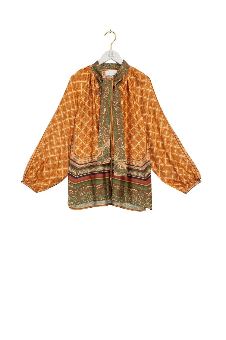 One Hundred Stars Pussy Bow Blouse Amulet Gold One Hundred Stars