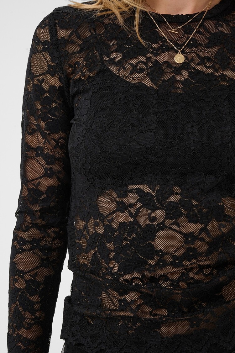 Cream CRPitia lace top pitch black Cream