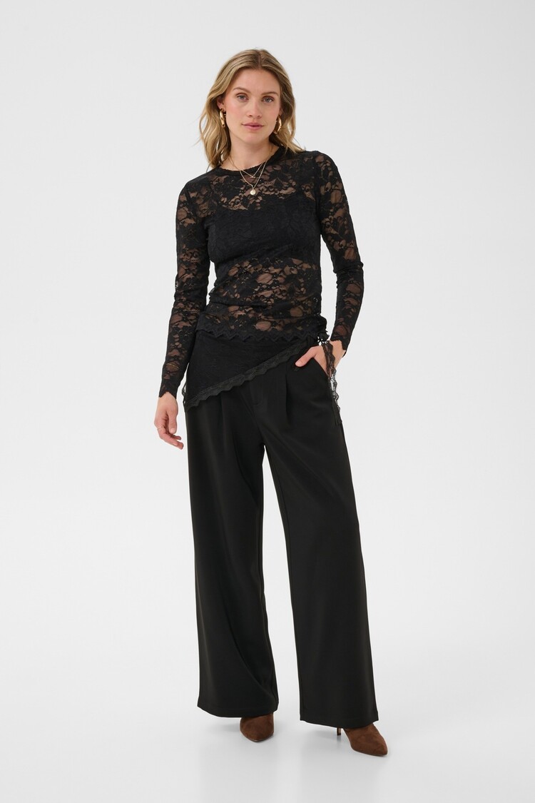 Cream CRPitia lace top pitch black Cream