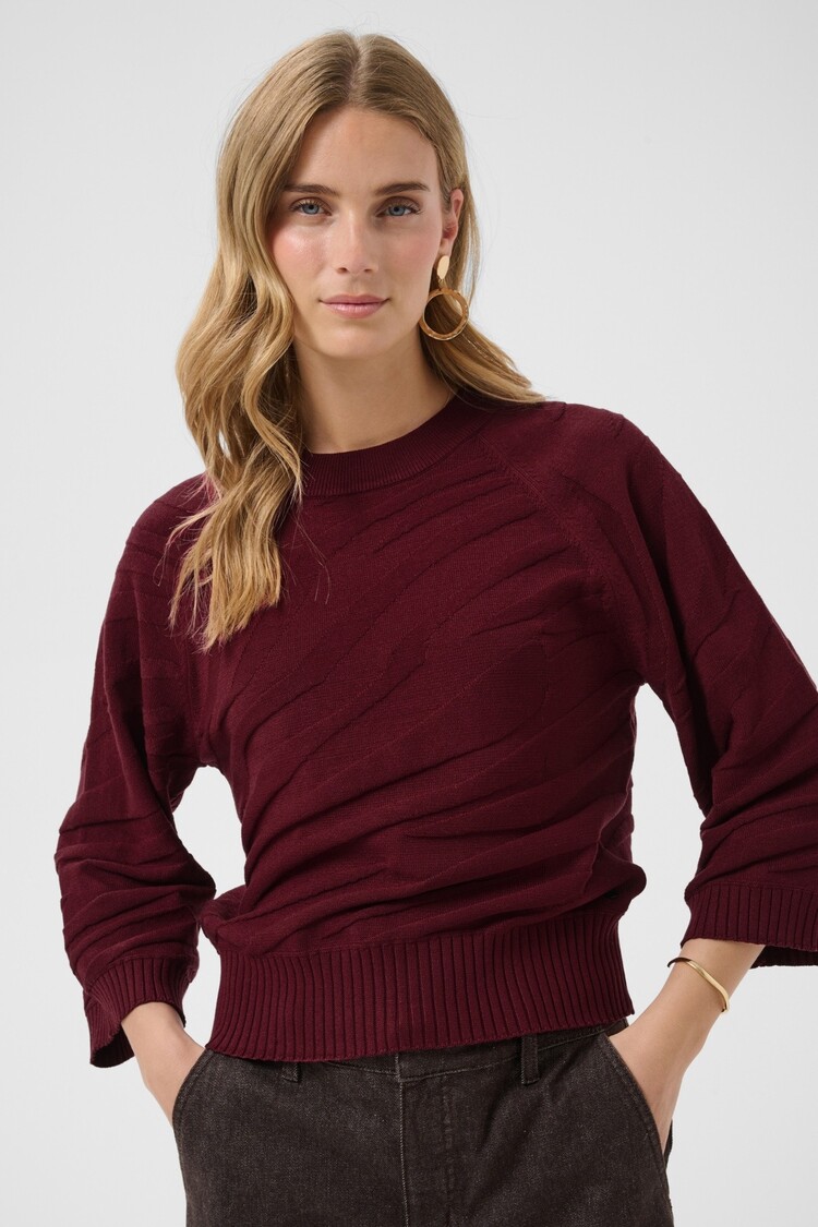 Cream CRDela knit pullover cabernet Cream
