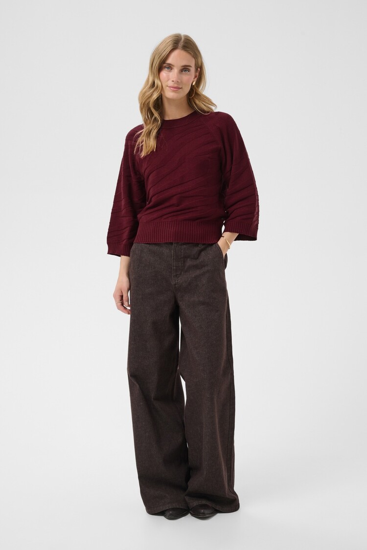 Cream CRDela knit pullover cabernet Cream