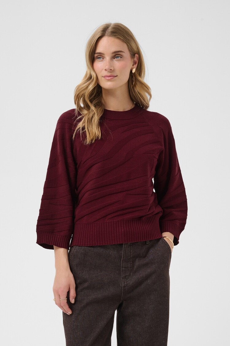 Cream CRDela knit pullover cabernet Cream
