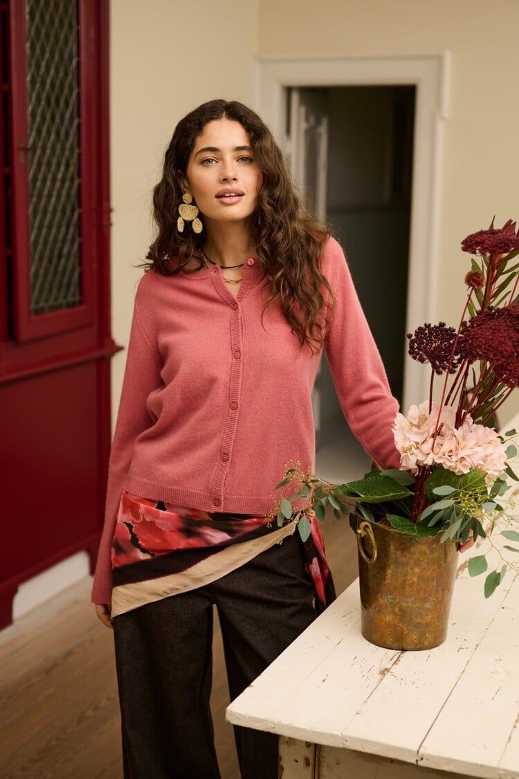 Cream CRMela oneck cardigan mauvewood Cream