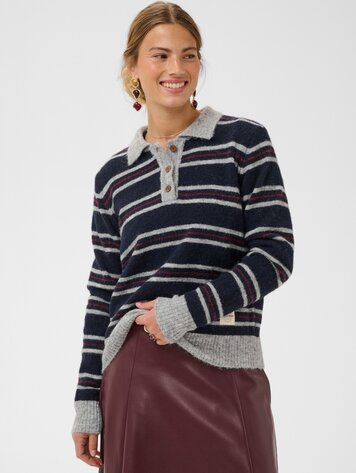 Cream Ditte polo pullover navy stripe