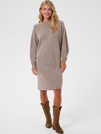 Cream Dela knit dress brown lentil melange