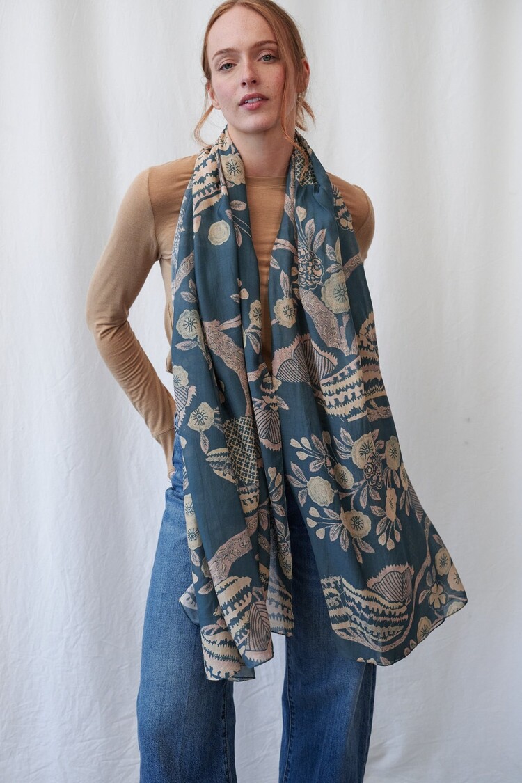 One Hundred Stars Scarf Rosa Blue One Hundred Stars