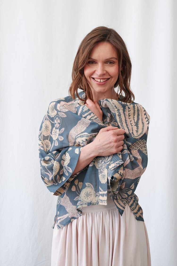 One Hundred Stars Kimono Rosa Blue One Hundred Stars