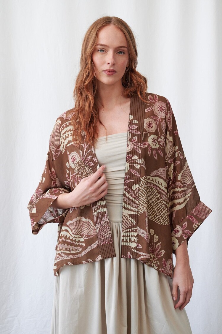 One Hundred Stars Kimono Rosa Brown One Hundred Stars