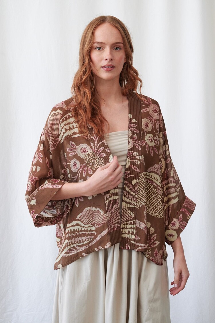 One Hundred Stars Kimono Rosa Brown One Hundred Stars