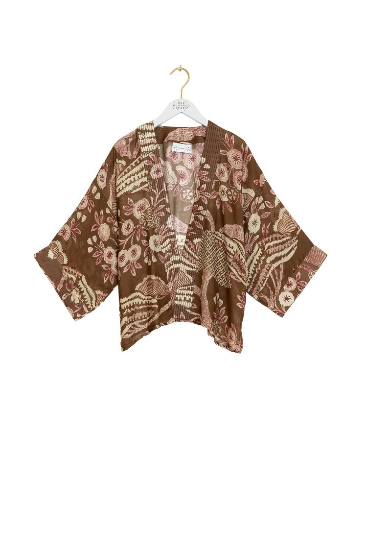 One Hundred Stars Kimono Rosa Brown One Hundred Stars