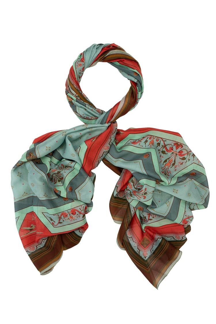 One Hundred Stars Scarf Fleur de Lys Aqua One Hundred Stars